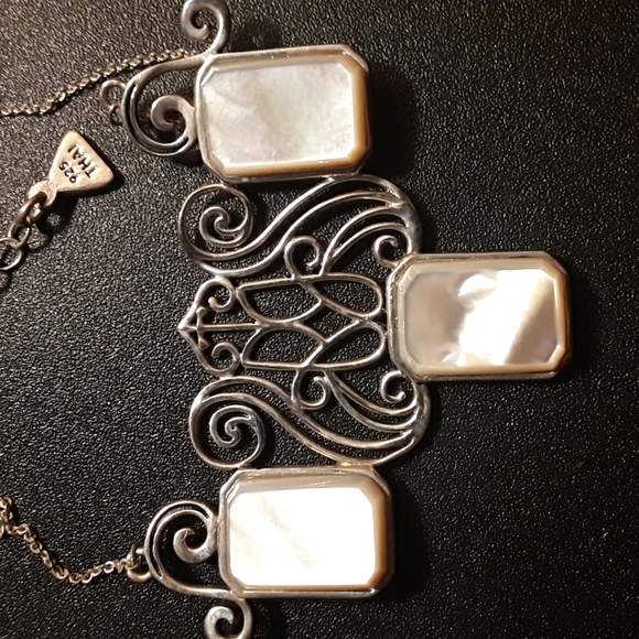 Genuine Barse Handmade Mother of Pearl .925 Sterling Silver Necklace, 21" - Picture 7 of 7